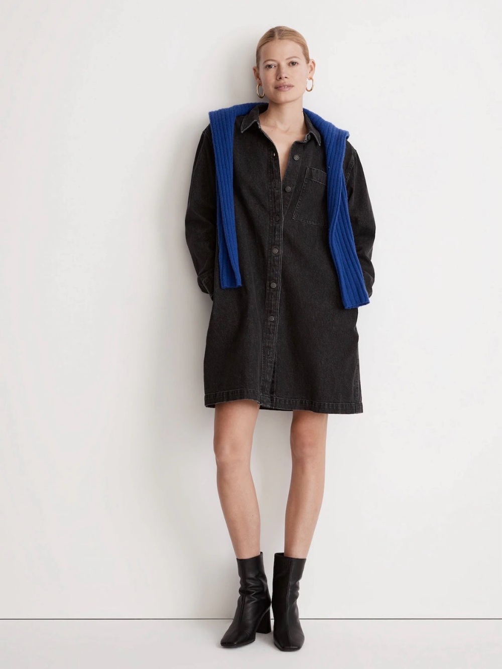 Madewell Oversized Denim Shirtdress in Lunar Wash Medium